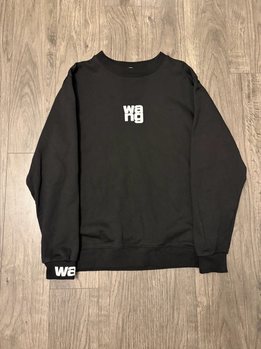 Alexander wang Black Logo Crewneck Sweater